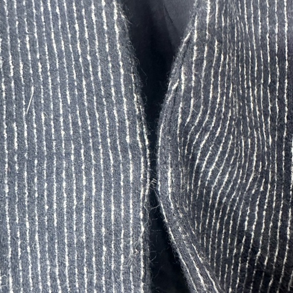 Anthropologie Cartonnier Navy Pinstriped Wool Blend Bell Sleeve Blazer Size 4 - Picture 8 of 14